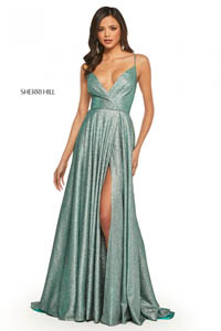 Sherri Hill 52977 aqua silver 43931