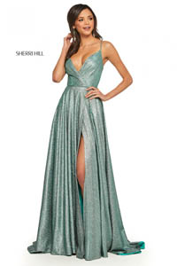 Sherri Hill 52977 aqua silver 43932