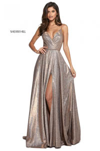 Sherri Hill 52977 mocha silver 44647