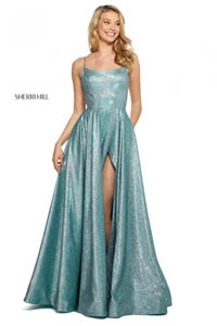 Sherri Hill 53118 aqua silver 44763