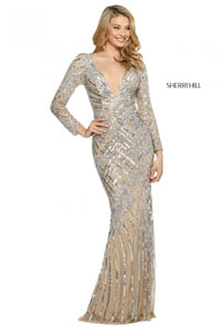 Sherri Hill 53130 nude silver 44770