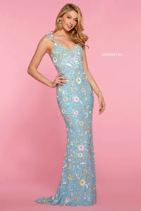 Sherri Hill 53558 light blue multi 45687