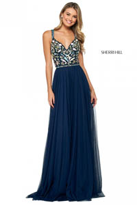 Sherri Hill 53803 navy multi 47290