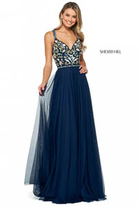 Sherri Hill 53803 navy multi 47291