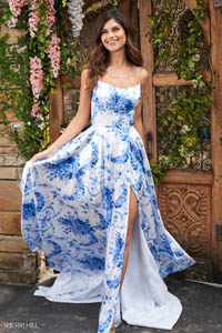 Sherri Hill 53902 ivory blue print 47452